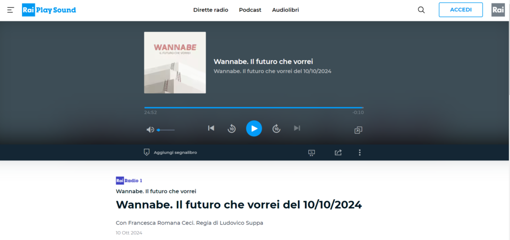 wannabe raiplay 10ottobre